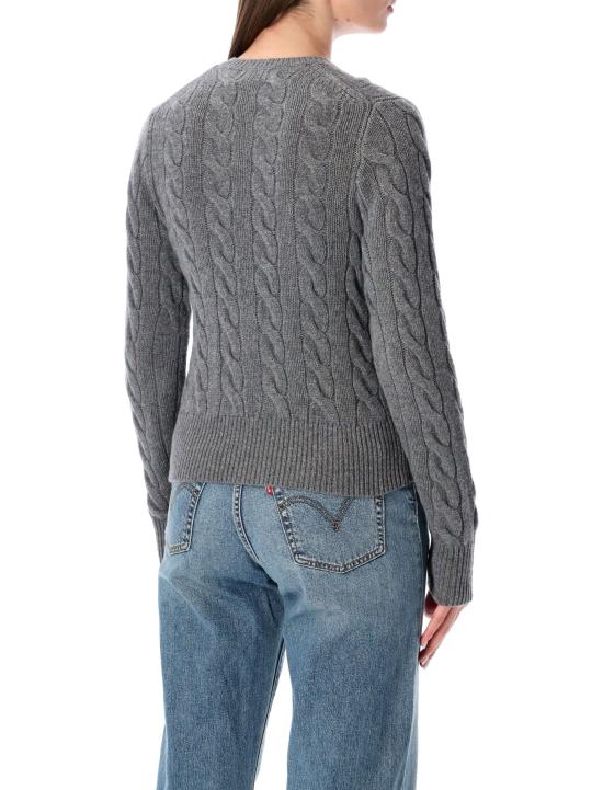 26FW 폴로 랄프로렌 로고 자수 크루넥 가디건 211972104 500 FLANNEL GREY - POLO RALPH LAUREN