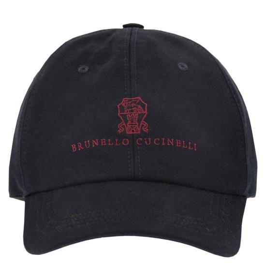 26SS 브루넬로 쿠치넬리 로고 자수 베이스볼 캡 M252D9850 NAVY