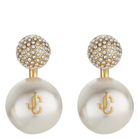 26FW 지미추 이어링 AURI EARRING S JIQGOLD WHITE CRYSTAL White
