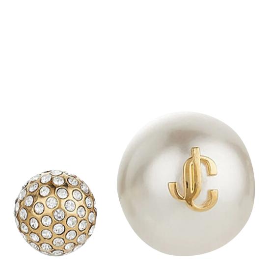 26FW 지미추 이어링 AURI STUDS JIQGOLD WHITE CRYSTAL White
