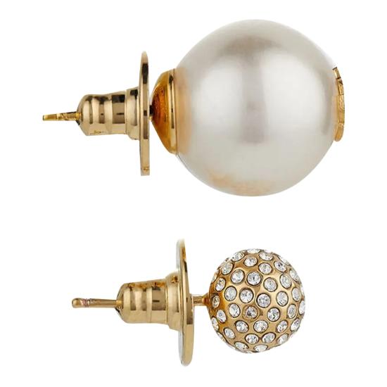 26FW 지미추 이어링 AURI STUDS JIQGOLD WHITE CRYSTAL White - JIMMY CHOO