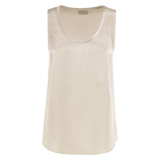 26FW 브루넬로 쿠치넬리 실크 탱크 탑 M0C59E0600 SAND