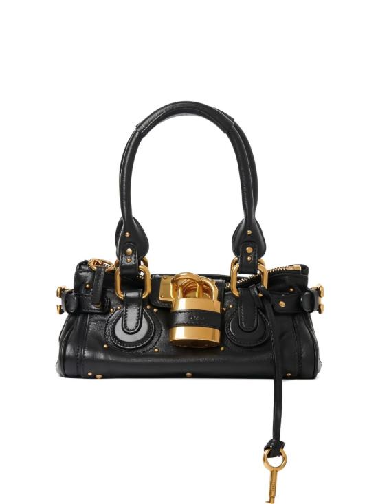 26FW 끌로에 스몰 그레인드 레더 패딩턴 백 CH26SS805P75 001 BLACK