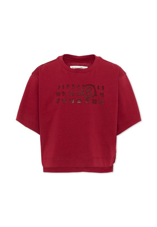 26FW [키즈] MM6 메종마르지엘라 티셔츠 M61134 MM04I M6403 BORDEAUX