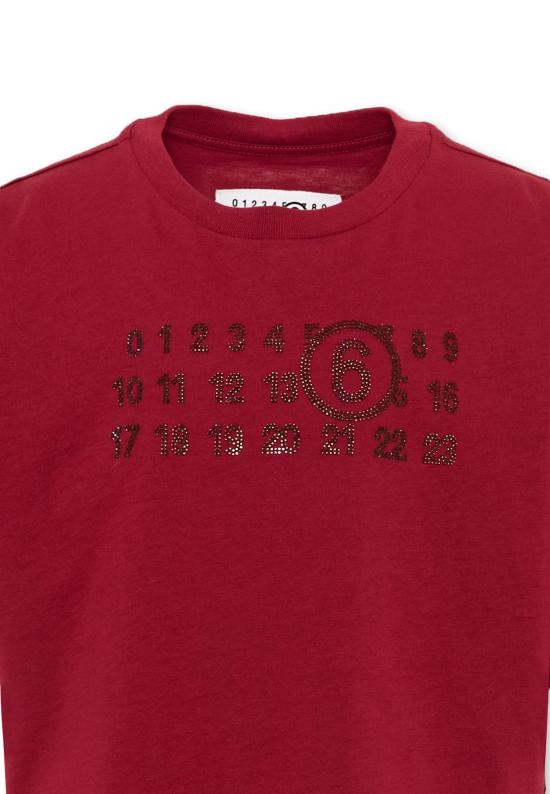 26FW [키즈] MM6 메종마르지엘라 티셔츠 M61134 MM04I M6403 BORDEAUX - MM6 MAISON MARGIELA