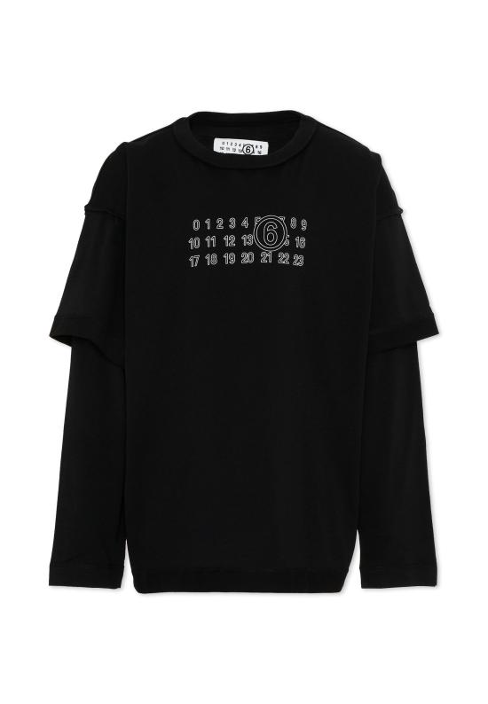 26FW [키즈] MM6 메종마르지엘라 티셔츠 M61132 MM04I M6900 BLACK