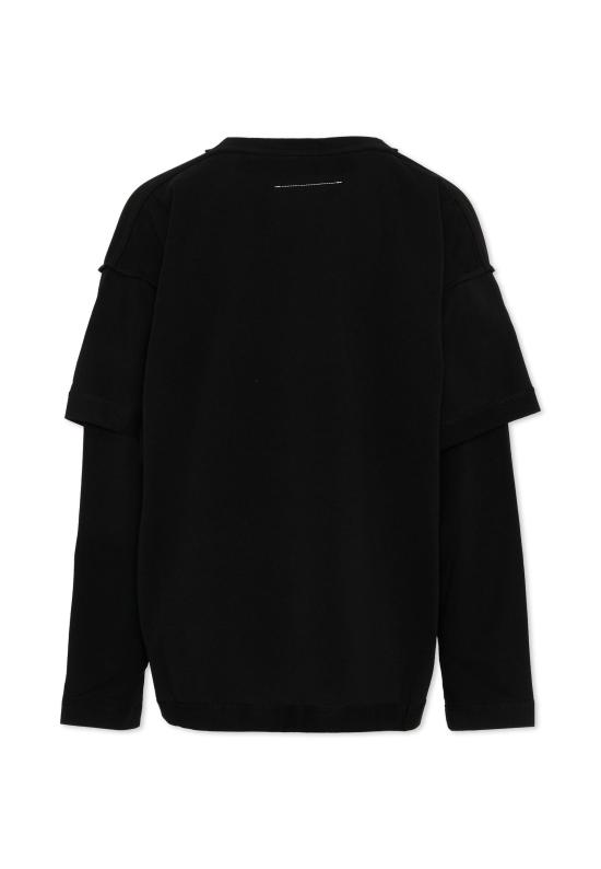 26FW [키즈] MM6 메종마르지엘라 티셔츠 M61132 MM04I M6900 BLACK - MM6 MAISON MARGIELA