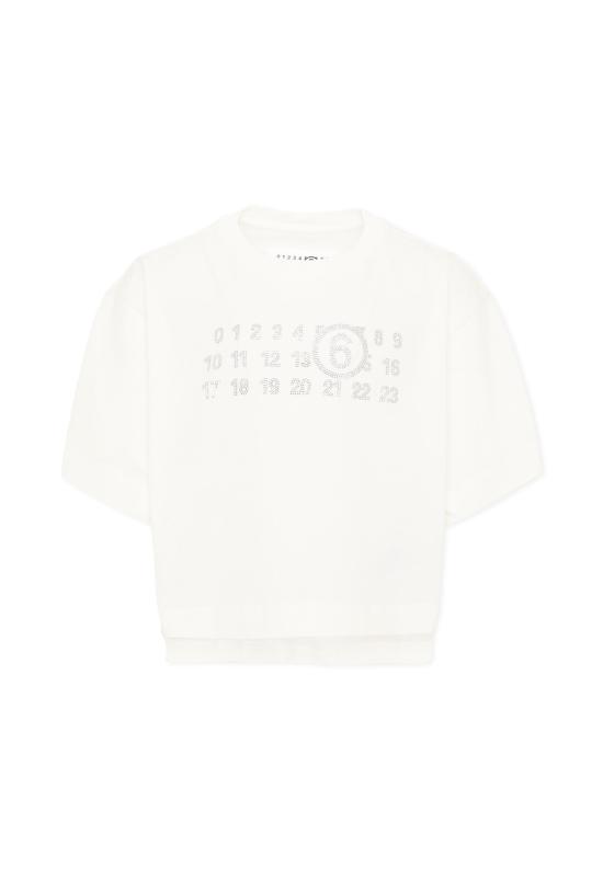 26FW [키즈] MM6 메종마르지엘라 티셔츠 M61134 MM04I M6102 IVORY
