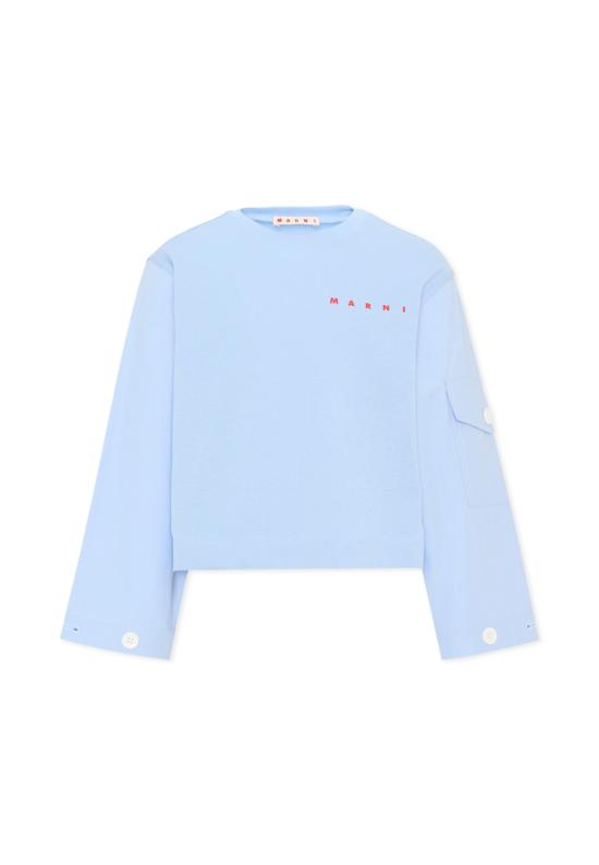 26FW [키즈] 마르니 티셔츠 M01905 M00YM 0M863 LIGHT BLUE