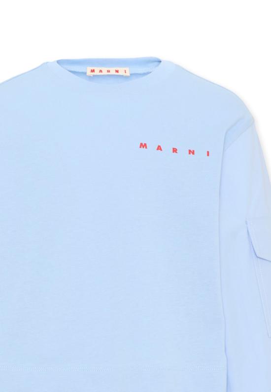 26FW [키즈] 마르니 티셔츠 M01905 M00YM 0M863 LIGHT BLUE - MARNI