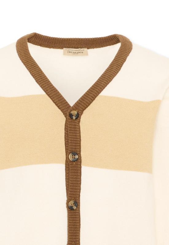 26FW [키즈] 트루사르디 가디건 TIA26111CD O WHT BR K OFF WHITE IVORY - TRUSSARDI
