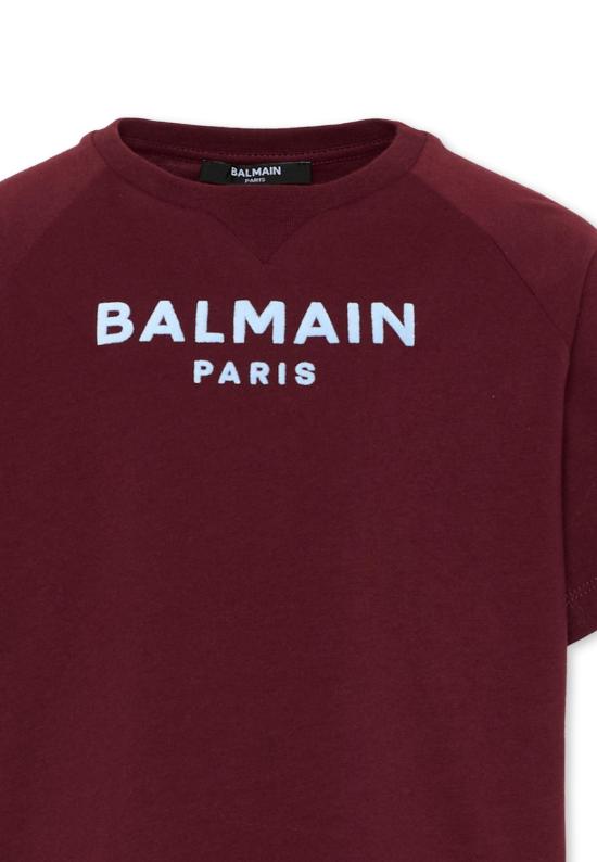 26FW [키즈] 발망 티셔츠 BZ8I01 Z3672 530CE BORDEAUX - BALMAIN