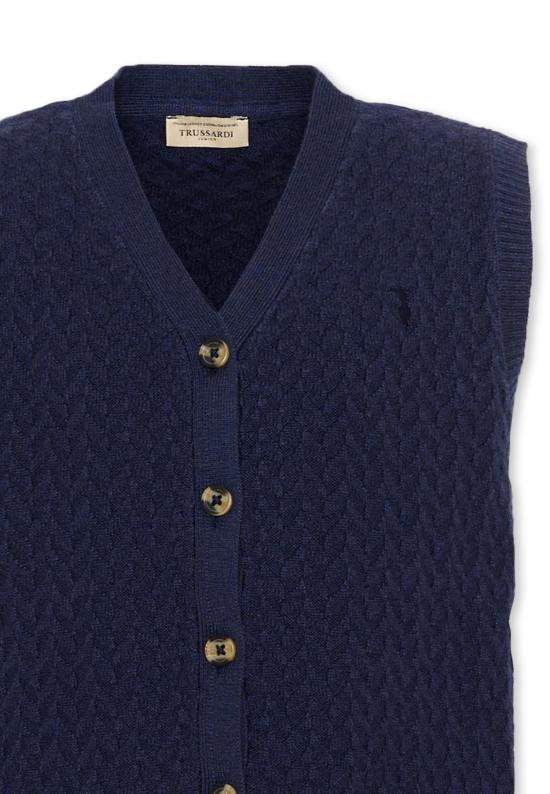 26FW [키즈] 트루사르디 니트 베스트 TIA26013GL BLUE NAVAL BLUE NAVAL - TRUSSARDI