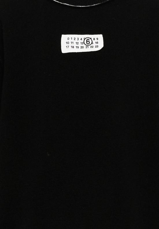 26FW [키즈] MM6 메종마르지엘라 캐시미어 니트 M61025 MM06Q M6900 BLACK - MM6 MAISON MARGIELA