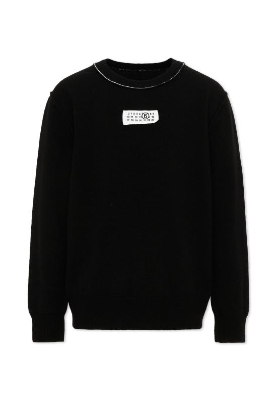 26FW [키즈] MM6 메종마르지엘라 캐시미어 니트 M61025 MM06Q M6900 BLACK