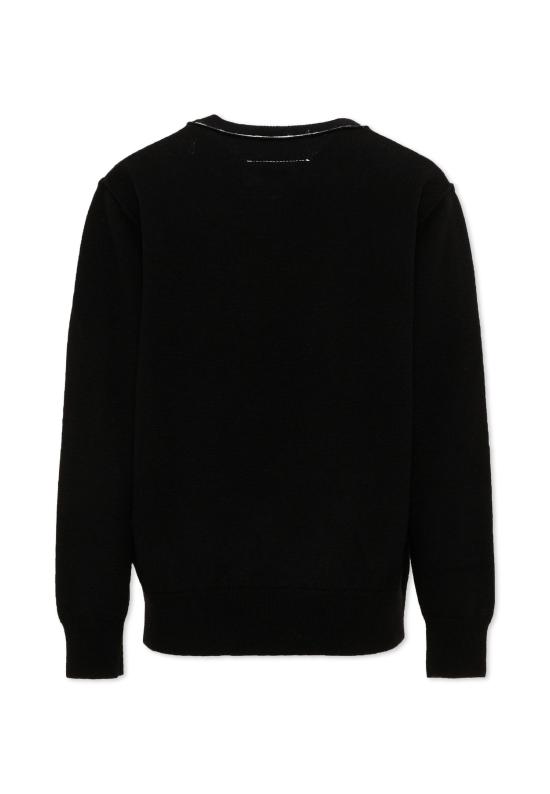 26FW [키즈] MM6 메종마르지엘라 캐시미어 니트 M61025 MM06Q M6900 BLACK - MM6 MAISON MARGIELA