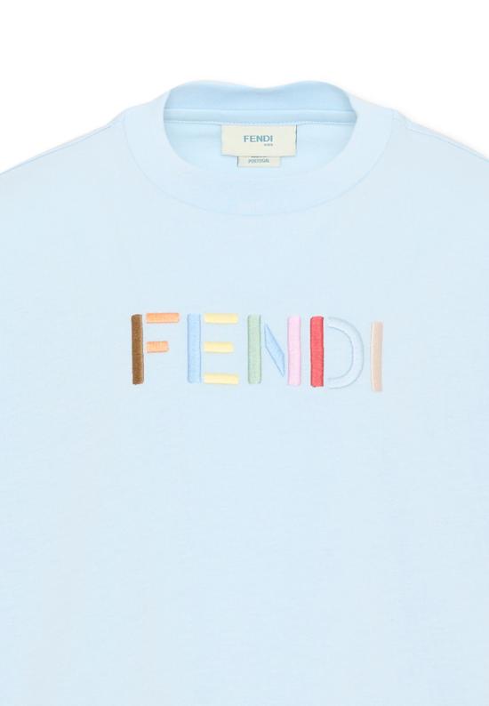 26FW [키즈] 펜디 티셔츠 JUI207 AY8D F0EX7 LIGHT BLUE - FENDI
