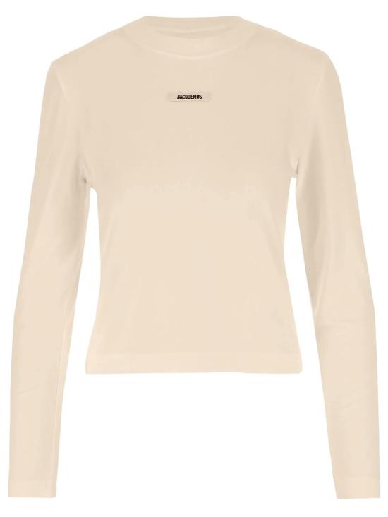 26FW 자크뮈스 그로그랭 로고 롱슬리브 티셔츠 TSW00155AJ00124 130 LIGHT BEIGE