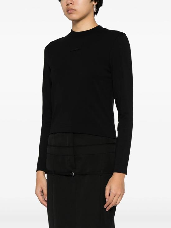 26FW 자크뮈스 그로그랭 로고 롱슬리브 티셔츠 TSW00155AJ00124 990 BLACK - JACQUEMUS