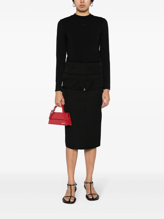 26FW 자크뮈스 그로그랭 로고 롱슬리브 티셔츠 TSW00155AJ00124 990 BLACK - JACQUEMUS