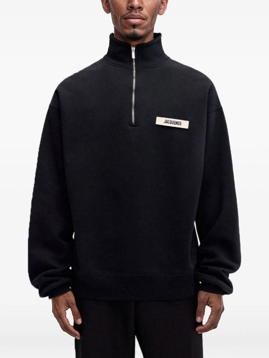 26FW 자크뮈스 하프 집업 스웨트 셔츠 SSM00313AJ00174 990 BLACK - JACQUEMUS