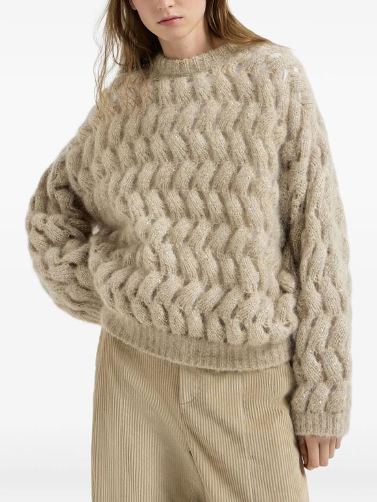 26FW 브루넬로 쿠치넬리 스웨터 MNT347520 CMG59 BEIGE STRACCIATELLA - BRUNELLO CUCINELLI