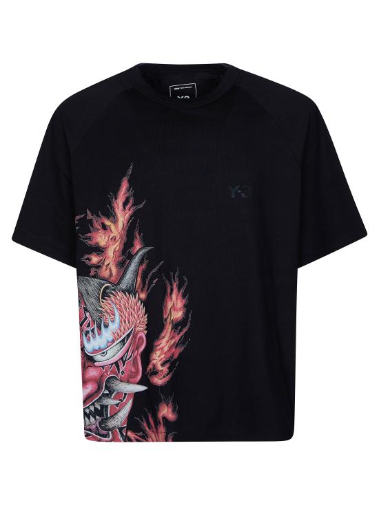 26FW 와이쓰리 반팔 티셔츠 KQ8592 BLACK NERO