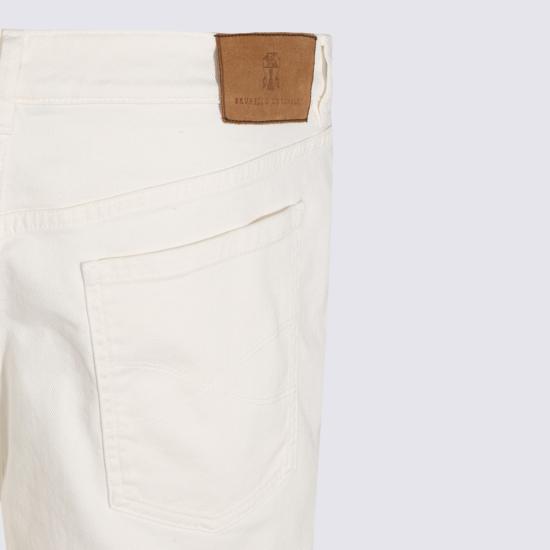 26FW 브루넬로 쿠치넬리 스트레이트 팬츠 M277PO2090 C2200 WHITE - BRUNELLO CUCINELLI