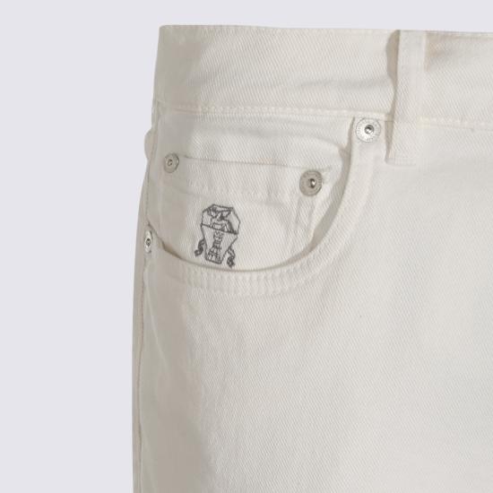 26FW 브루넬로 쿠치넬리 스트레이트 팬츠 M277PO2090 C2200 WHITE - BRUNELLO CUCINELLI
