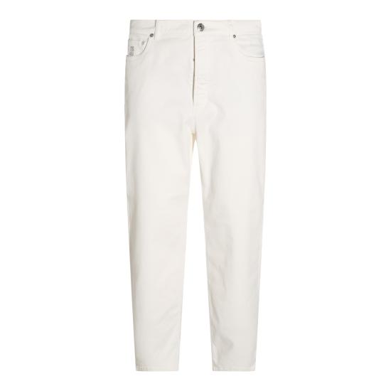 26FW 브루넬로 쿠치넬리 스트레이트 팬츠 M277PO2090 C2200 WHITE