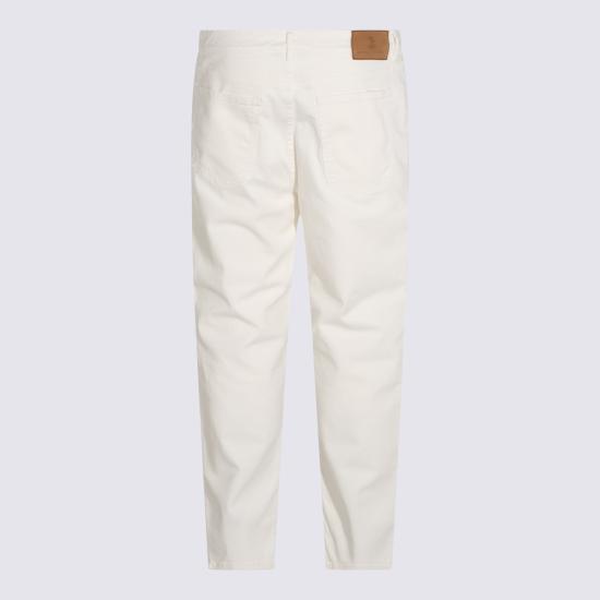 26FW 브루넬로 쿠치넬리 스트레이트 팬츠 M277PO2090 C2200 WHITE - BRUNELLO CUCINELLI