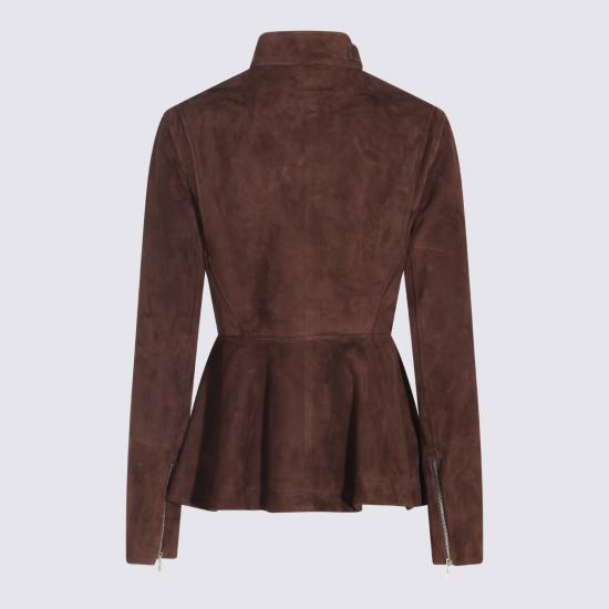 26FW 알라이아 가죽 자켓 AA9V1317L053D 719 CHOCOLAT - ALAIA