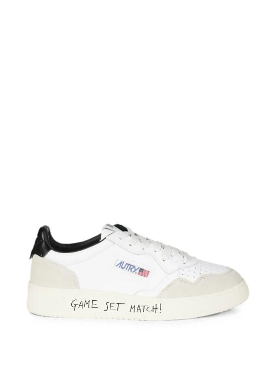 26FW 오트리 메달리스트 로우 레더 스니커즈 AULW MA04 WHITE BLACK - AUTRY