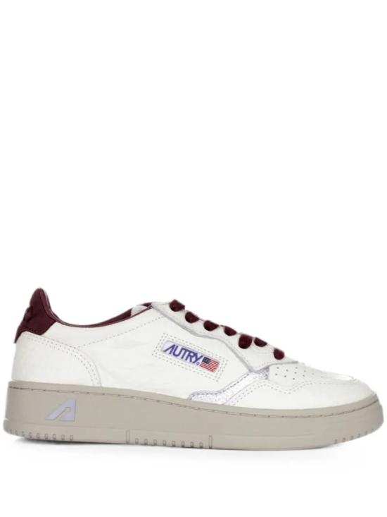 26FW 오트리 메달리스트 로우 레더 스니커즈 AULW NE19 White brown