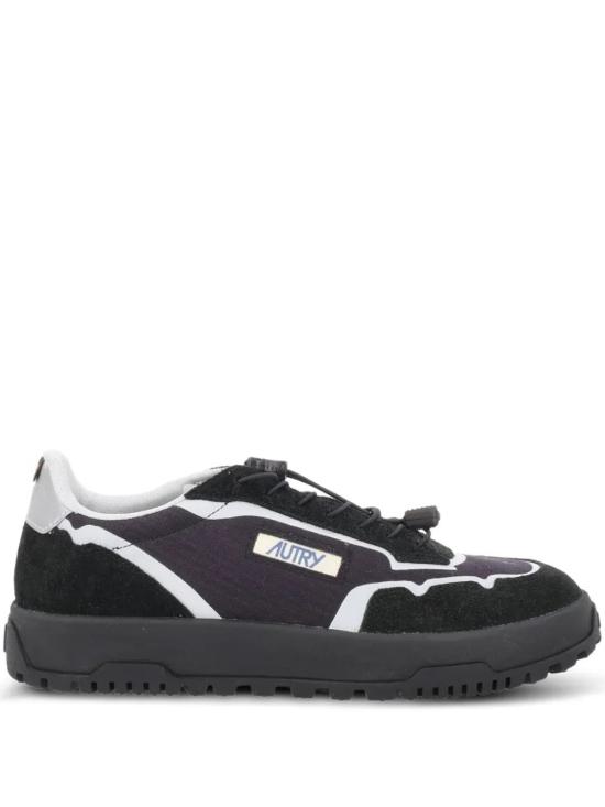 26FW 오트리 WILDPACE 로우 스니커즈 립스탑 나일론 가죽 LDLM MQ01 Black silver