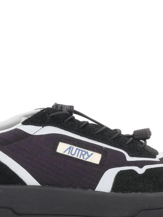 26FW 오트리 WILDPACE 로우 스니커즈 립스탑 나일론 가죽 LDLM MQ01 Black silver - AUTRY