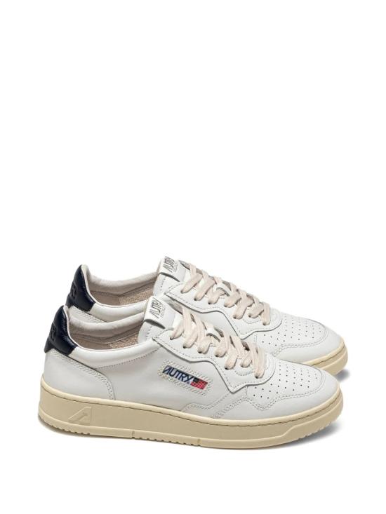 26FW 오트리 메달리스트 로우 레더 스니커즈 AULW LL12 White black - AUTRY