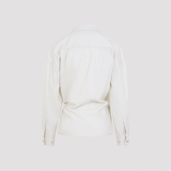 26FW 르메르 스트레이트 칼라 트위스트 셔츠 SH1141 LF1500 WH048 LIGHT CREAM - LEMAIRE