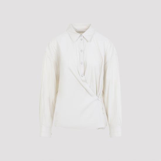 26FW 르메르 스트레이트 칼라 트위스트 셔츠 SH1141 LF1500 WH048 LIGHT CREAM - LEMAIRE