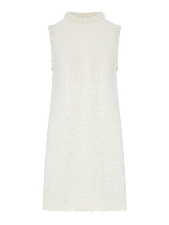 26SS 셀프 포트레이트 미디 원피스 RS25005SCREAM White