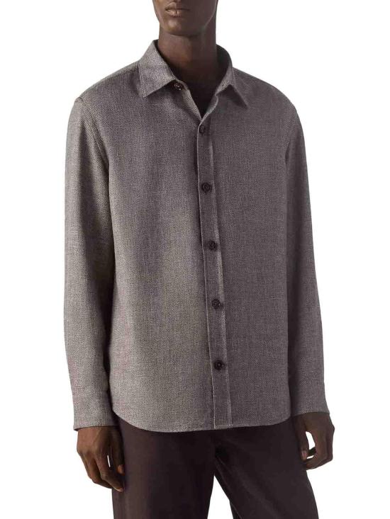 26SS 에르메네질도제냐 셔츠 UHV75A3SOT52M09G Brown - ERMENEGILDO ZEGNA