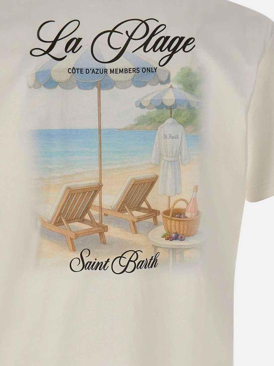 26SS 세인트바쓰 반팔 티셔츠 PRL000204289L White - MC2 SAINT BARTH