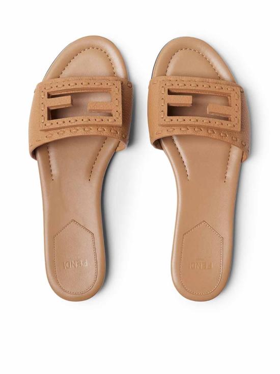 26FW 펜디 바게트 시에나 레더 슬라이드 8R8136AQY2F1WYD Brown - FENDI