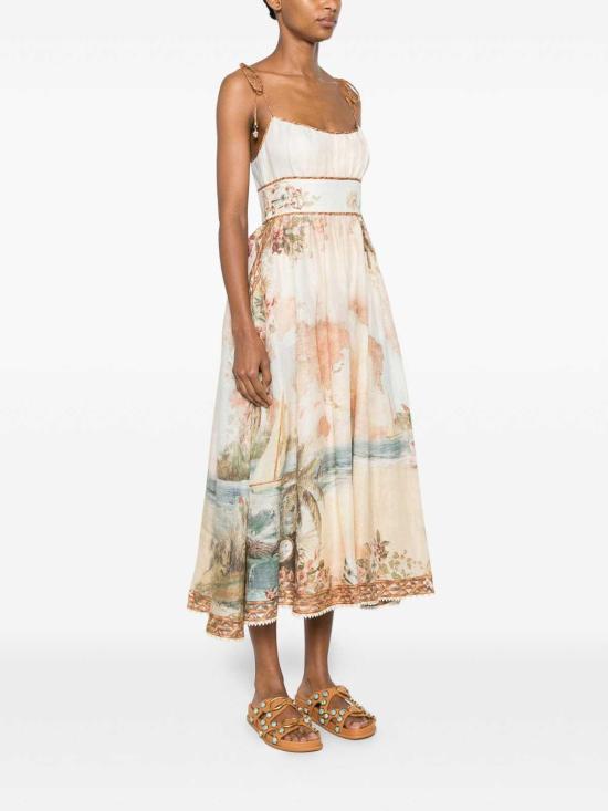26FW 짐머만 미디 스커트 7895DSS263ISMB Multicolour - ZIMMERMANN