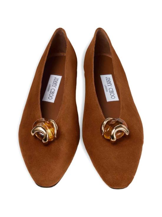 26FW 지미추 플랫 슈즈 MARGOTFLATBSBTANAMBER Brown - JIMMY CHOO