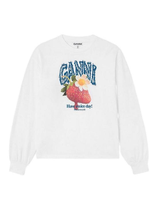 26FW 가니 긴팔 티셔츠 A1050241151 White