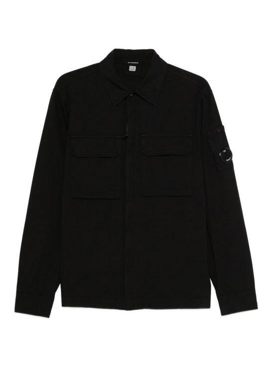 26SS 씨피 컴퍼니 오가닉 개버딘 지퍼 렌즈 오버셔츠 20CMOS156A110143G999 Black
