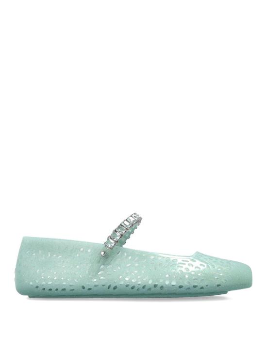 26FW 지미추 플랫 슈즈 THEJELLYNTXLIGHTVERDESILVER Green