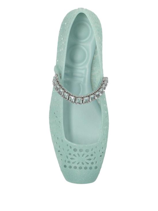 26FW 지미추 플랫 슈즈 THEJELLYNTXLIGHTVERDESILVER Green - JIMMY CHOO
