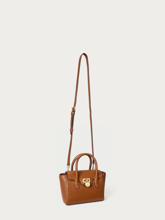 26SS 랄프 로렌 태너 페블 레더 스몰 사첼 토트백 431969349001 Brown - RALPH LAUREN